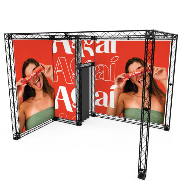 Stand Angolare con Sgabuzzino 390x300 - struttura modulare X15