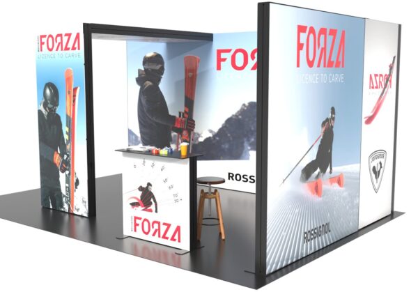 Stand Angolare con sgabuzzino, ponte e desk 500x300x250h - immagine 4